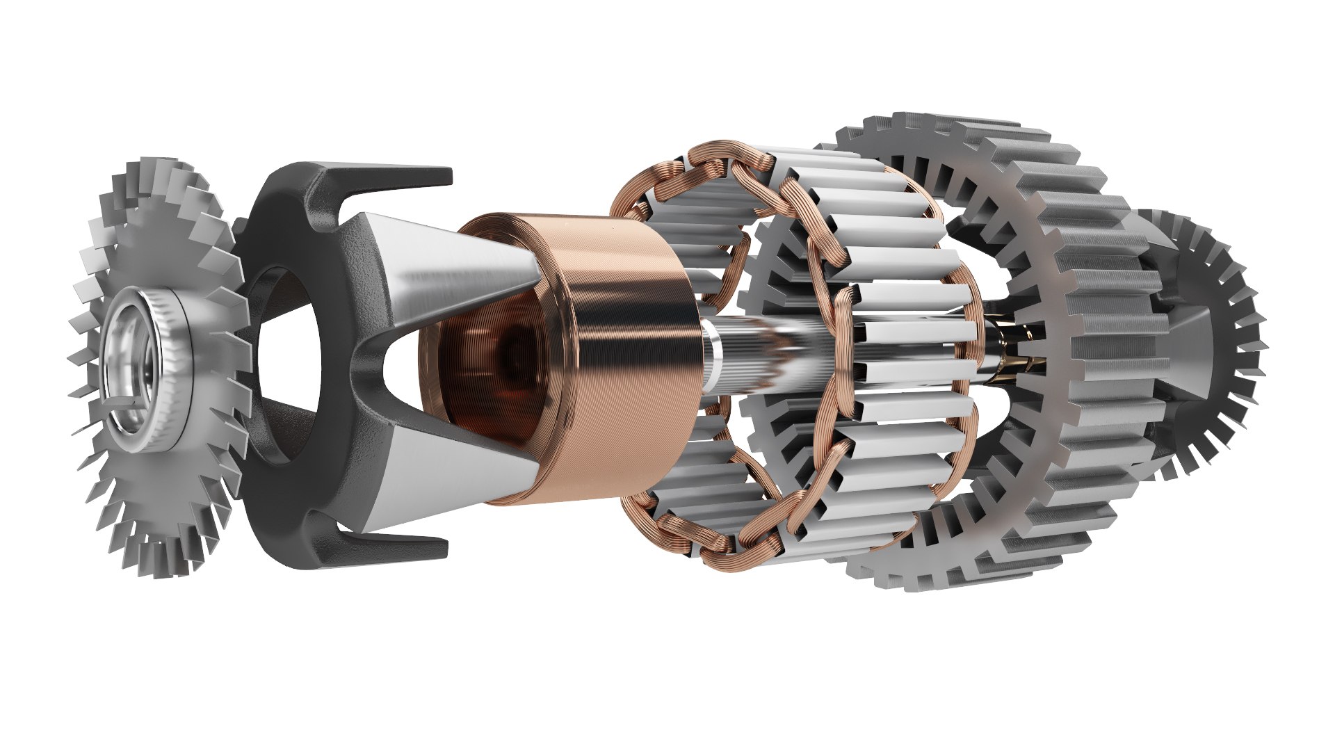 3D Model Electric Motor Rotor Stator 2 - TurboSquid 2411227