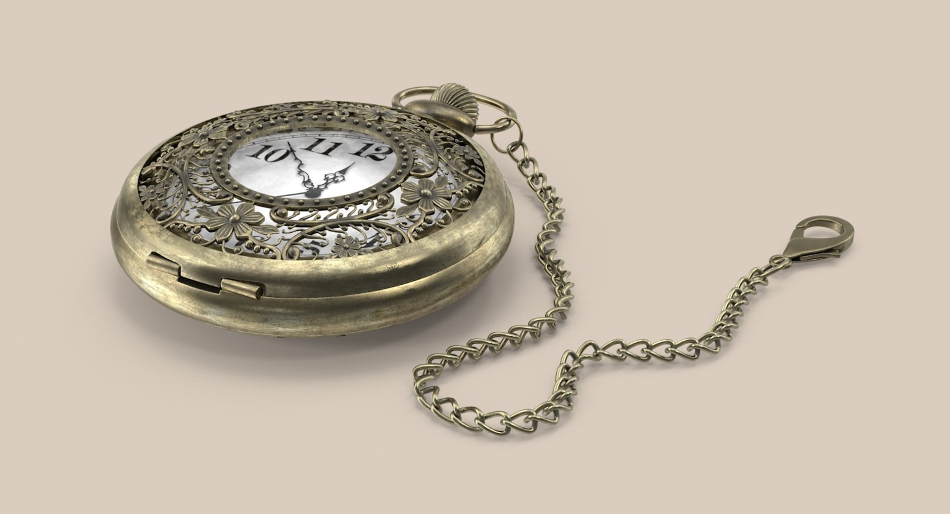 3d Filigree Pocket Watch