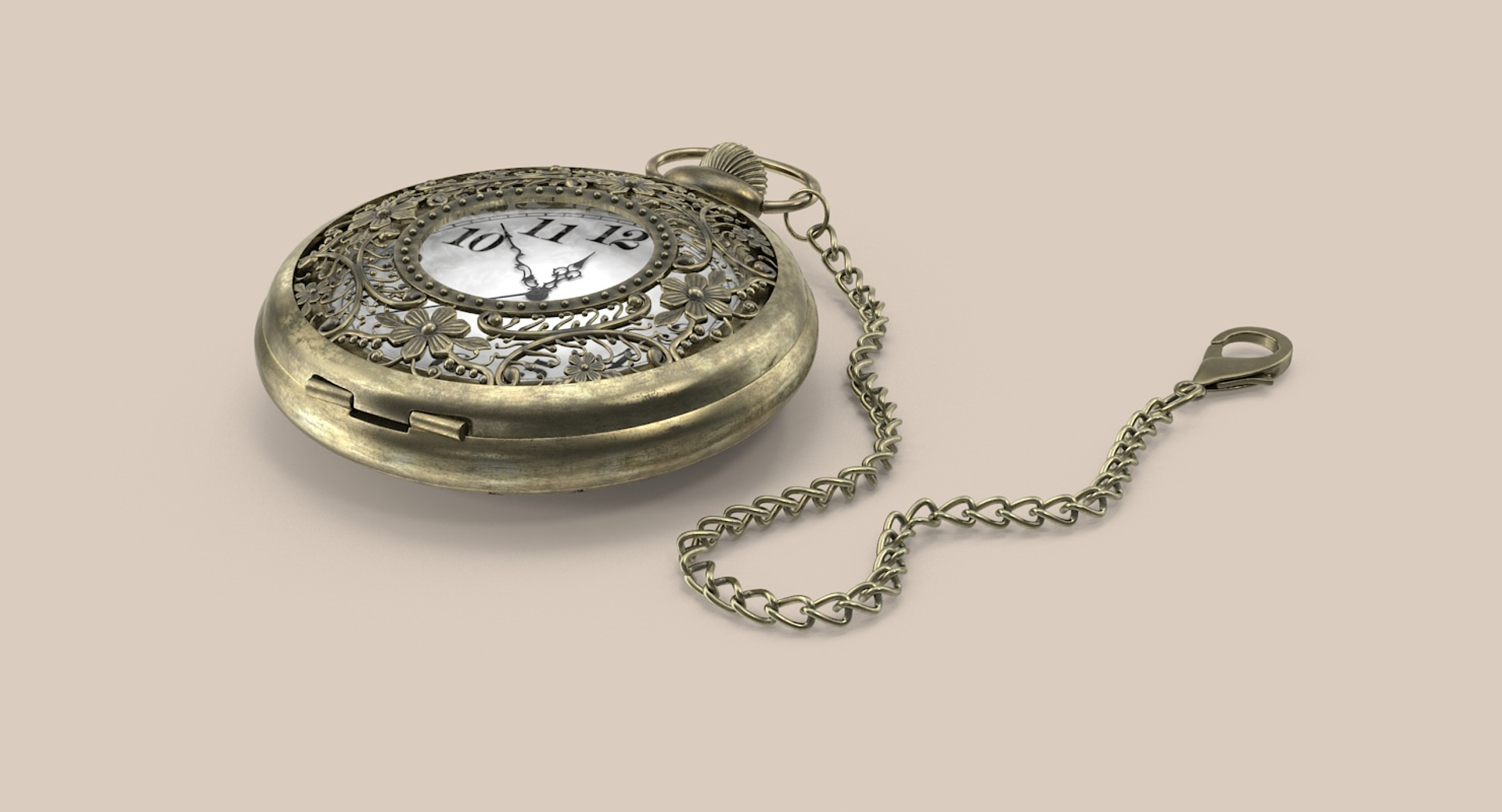 3d Filigree Pocket Watch