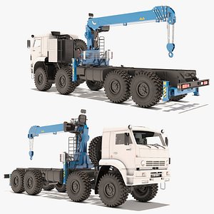 Truck with Telescopic Crane Manipulator Rigged for Maya