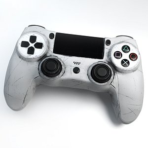 3D model Scratched White Gaming Controller