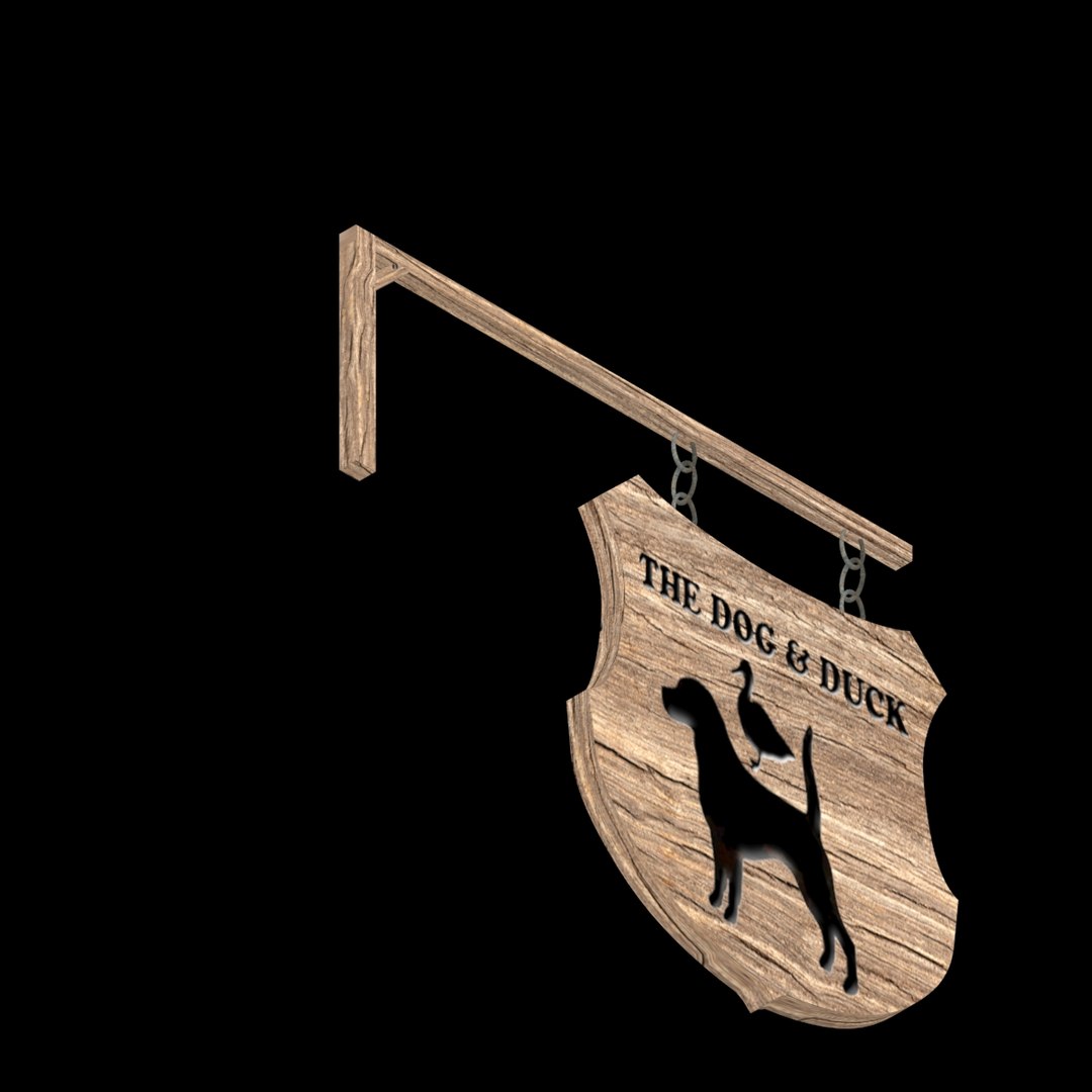 inn sign 3d max