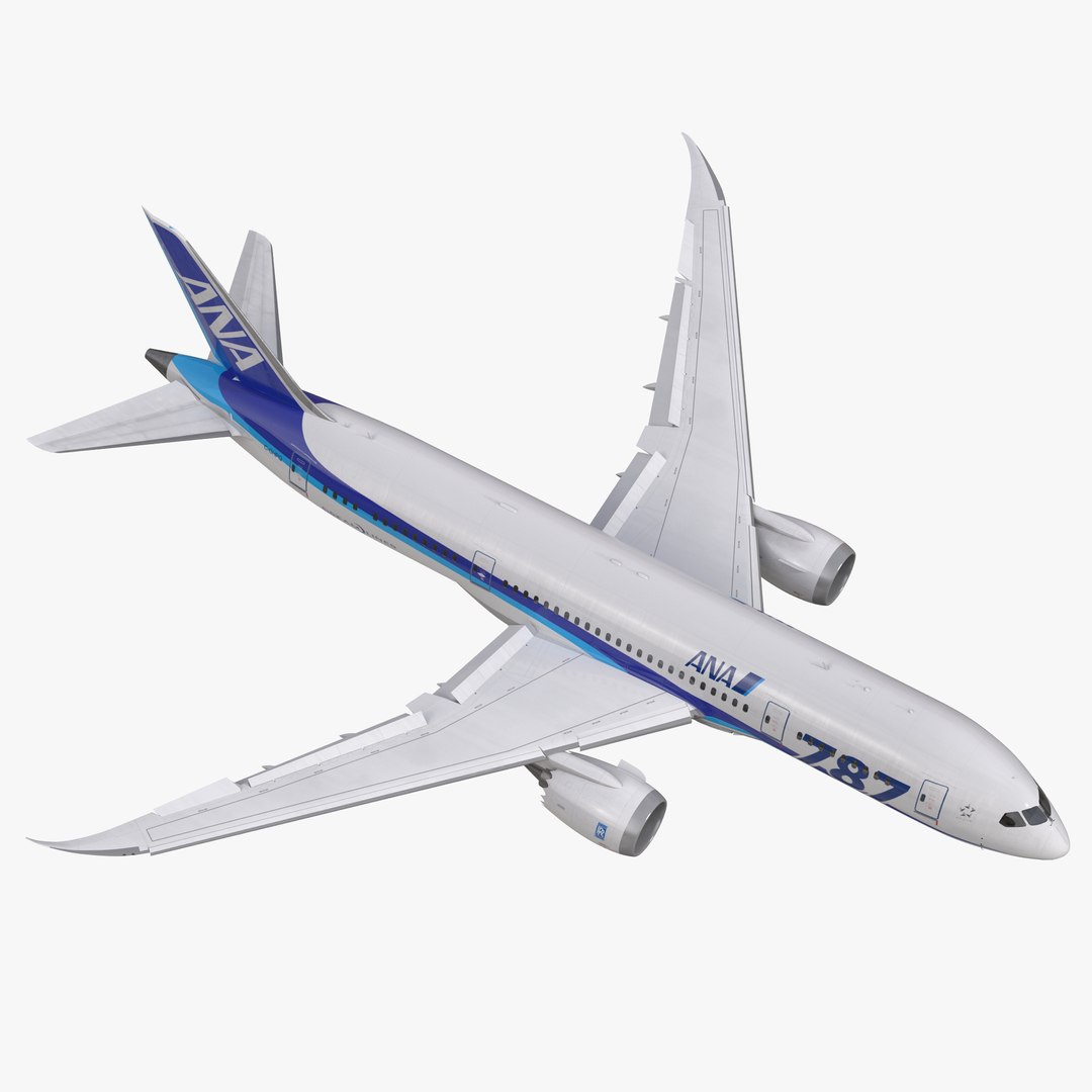 Boeing 787-8 All Nippon Airways Rigged 3D Model 3D model preview