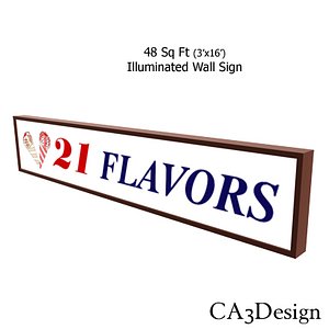 3d model illuminated wall sign