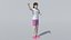 Low Poly Girl Celebrating 3D model