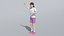Low Poly Girl Celebrating 3D model