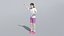 Low Poly Girl Celebrating 3D model