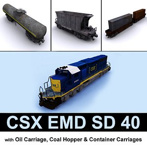 EMD SD 40 CSX with carriages