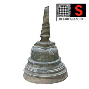 3d ancient buddhist stupa 8k model