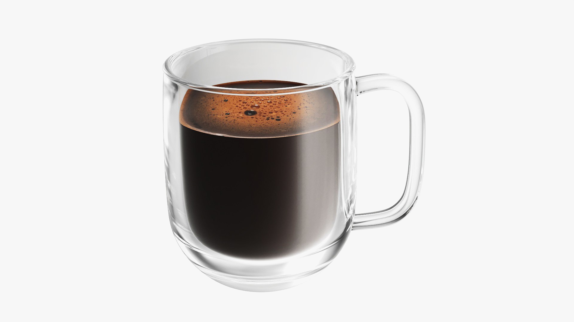 Transparent glass coffee mug with handle 09 | 3D model