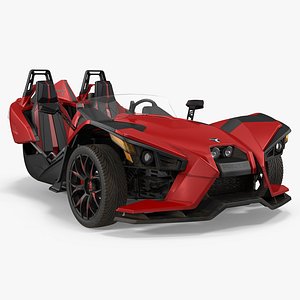 polaris slingshot trike red 3d model