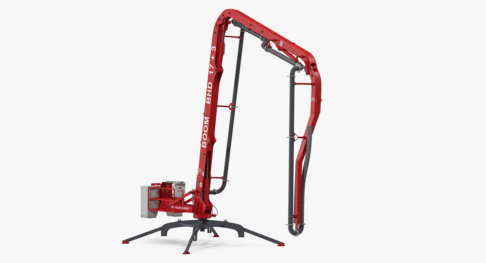 Concrete Boom Machine Makina BHD17 Rigged 3D model preview