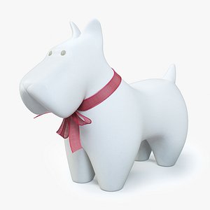 Ceramic Dog With Ribbon