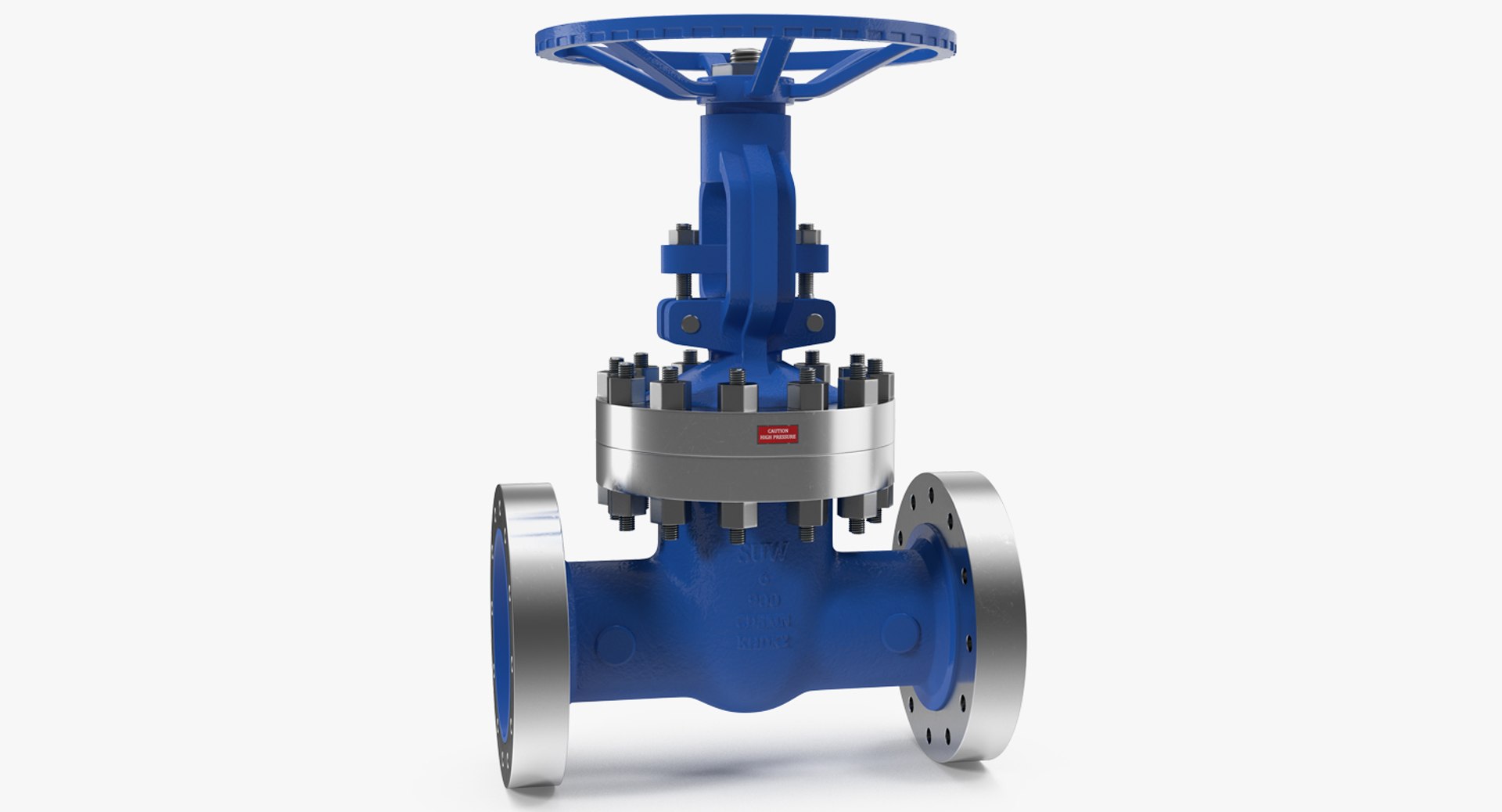 Rubber Seat Gate Valve Full Bore 3D Model 3D model preview
