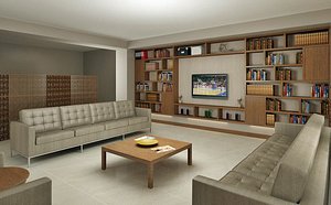3D model restingroom library hobbyarea