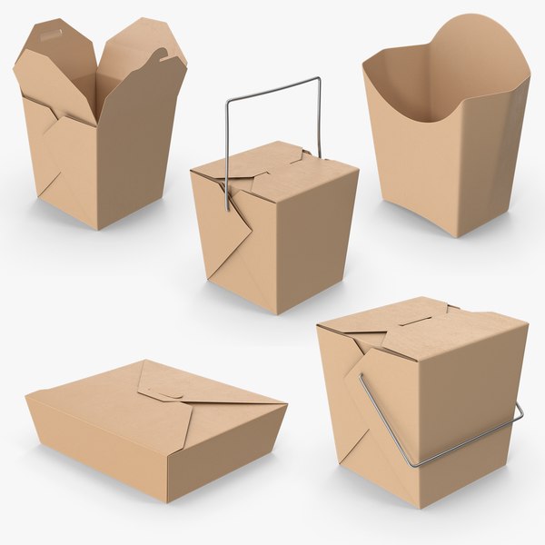 Box Food Cardboard Container - Disposable 3D model