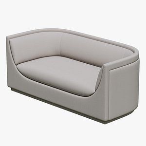 3D Minimal Curved Lounge Sofa model