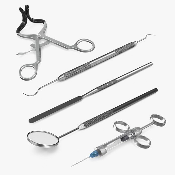 Basic dental instruments set model - TurboSquid 1297652