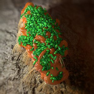 3d model chunk covered bacteria