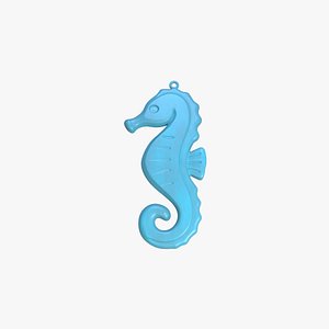 Seahorse Keychain Elegant Ocean-Themed 3D STL File Printable Sea Animal Charm