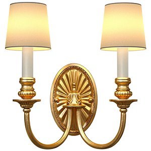 3D Golden sconce in classic MARINER style Two-horn wall lamp 3D model model