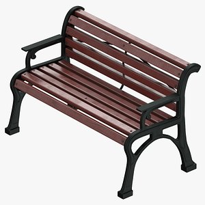 Wood Bench Clean and Dirty 3D model