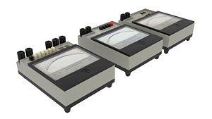 3D model Analog Meters Set