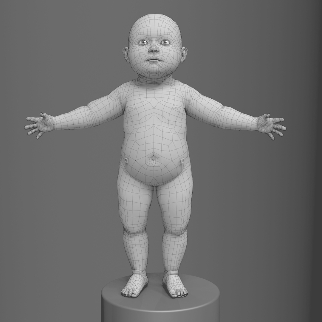 baby child boy 3d max