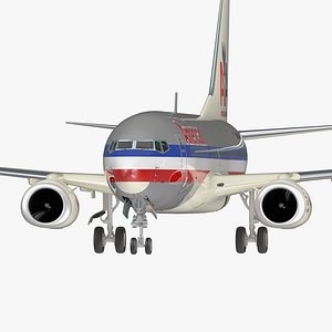 Boeing 737-700 American Airlines Rigged 3D Model