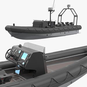 3D Hurricane ZH935 Tactical Patrol Boat Black model