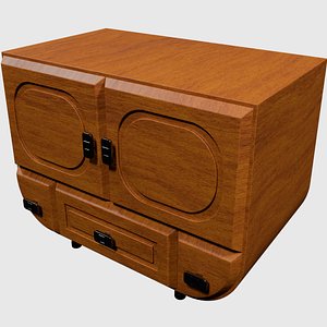 Cherry wood bedroom table 3D model