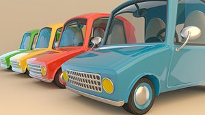 3D cartoonist cute cars colors