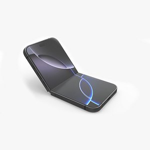 Flip Phone Space Gray Rigged for Cinema 4D