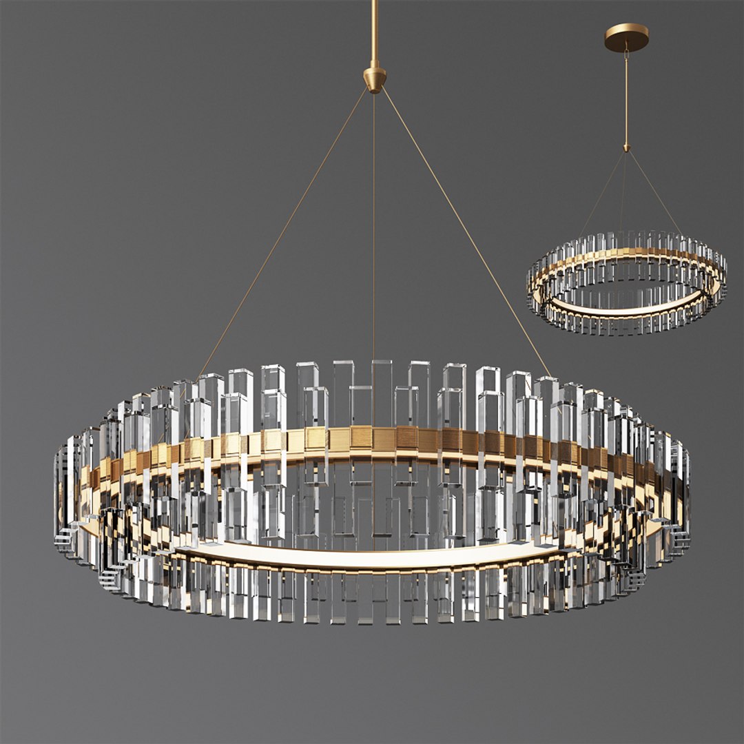 3D Phoebe 48 Led Crystal Chandelier TurboSquid 1605101