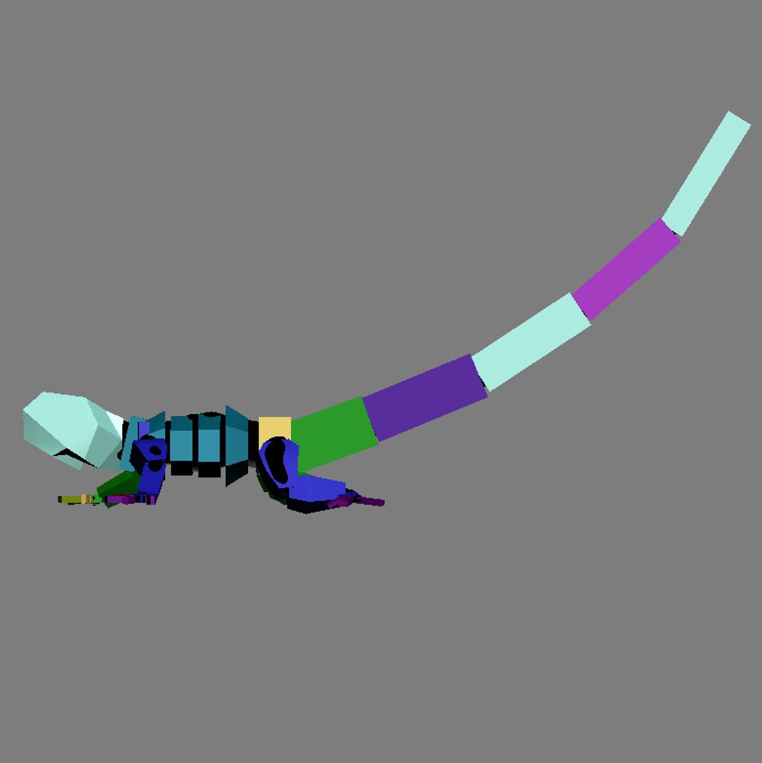 Ground Lizard Rigged - Obj