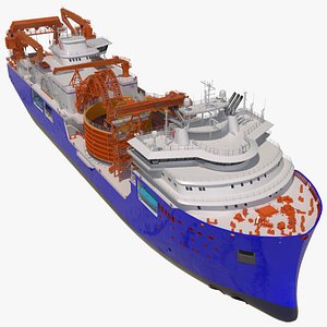 Cable Layer Vessel Blue 3D model