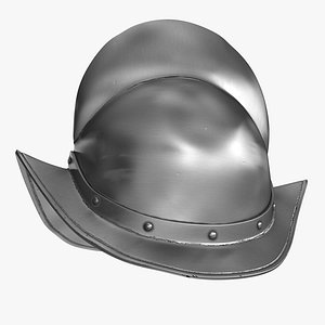 3D spanish comb morion helmet model