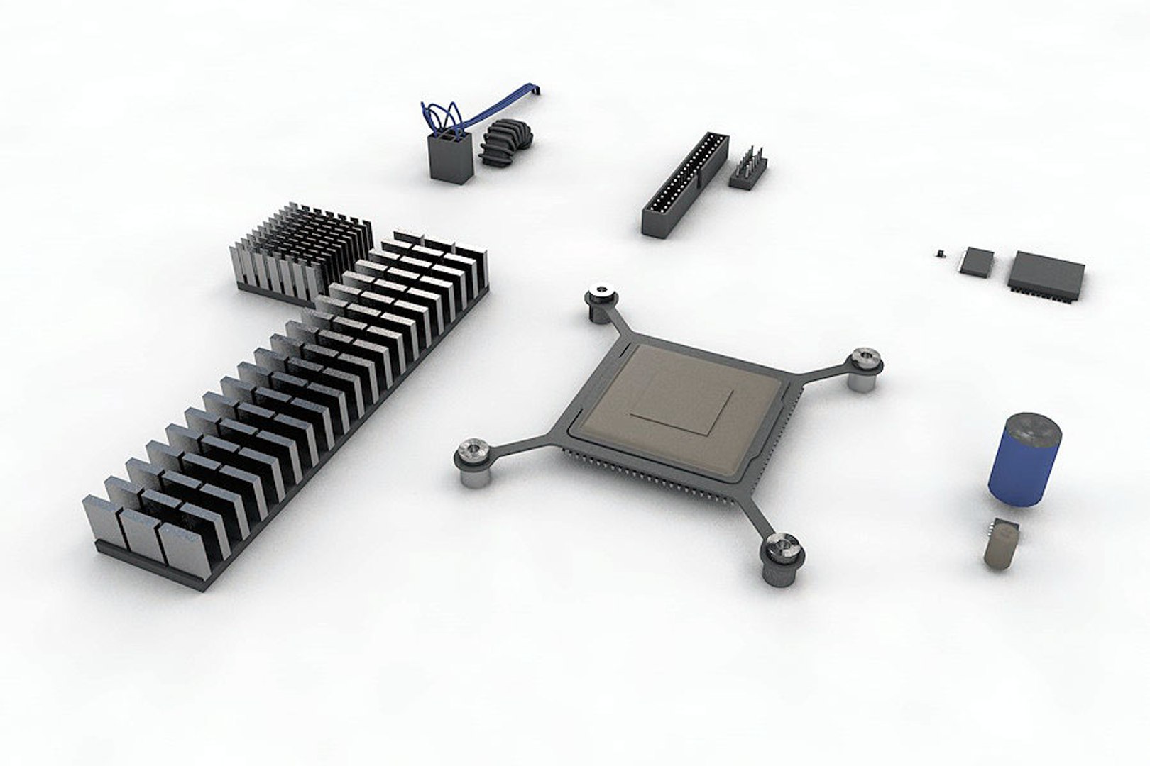 Circuit Board Bits Model - TurboSquid 1594947