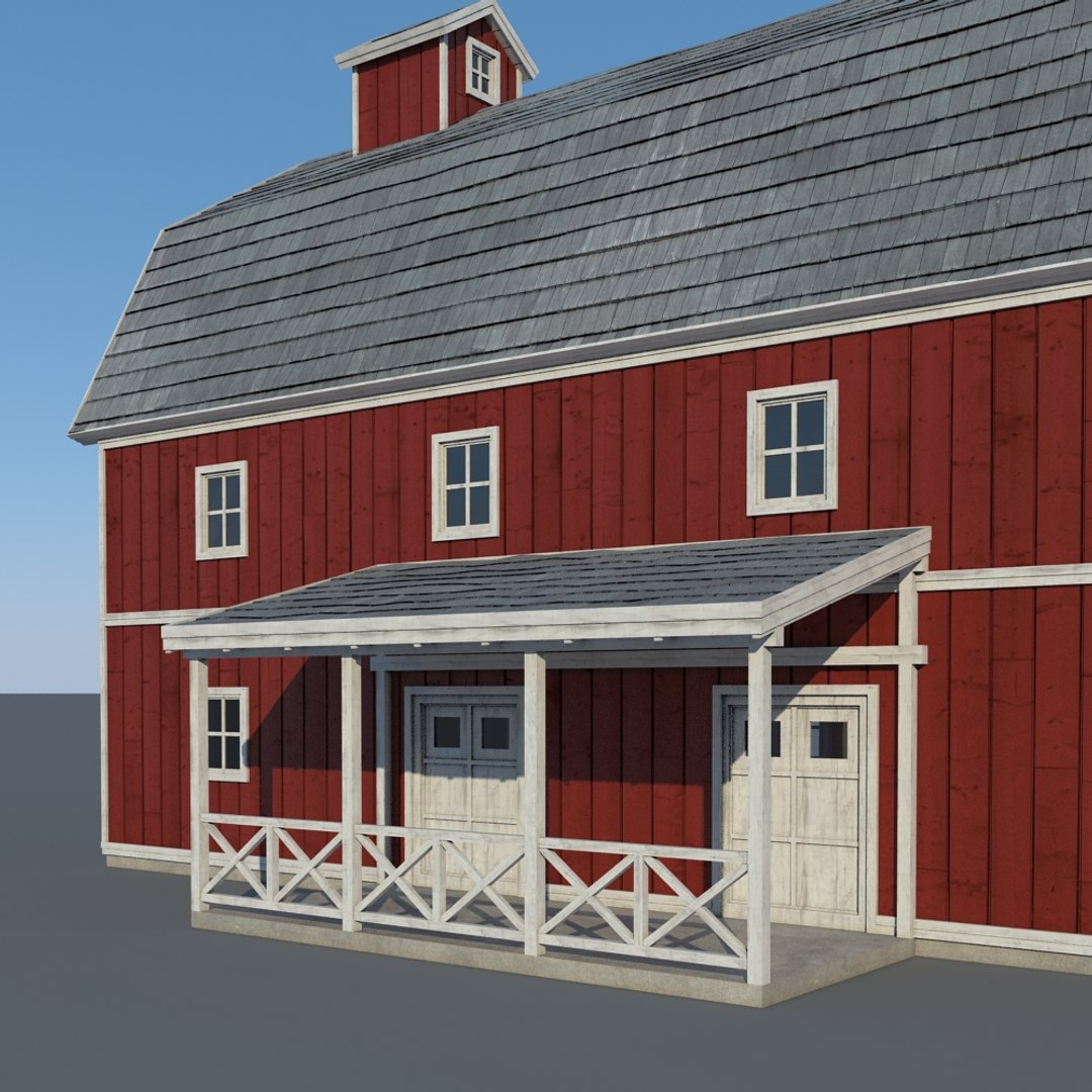 3d Barn Red Model