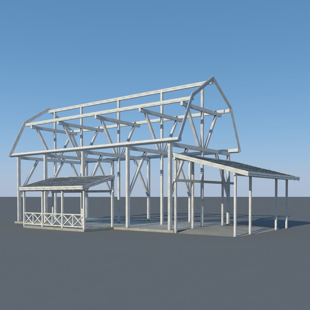 3d Barn Red Model