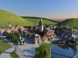 3D model European Town