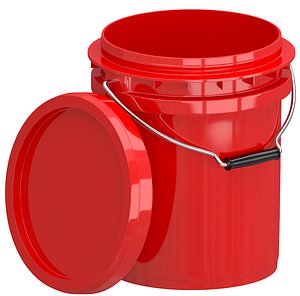 Food Grade 5l Plastic Bucket Red
