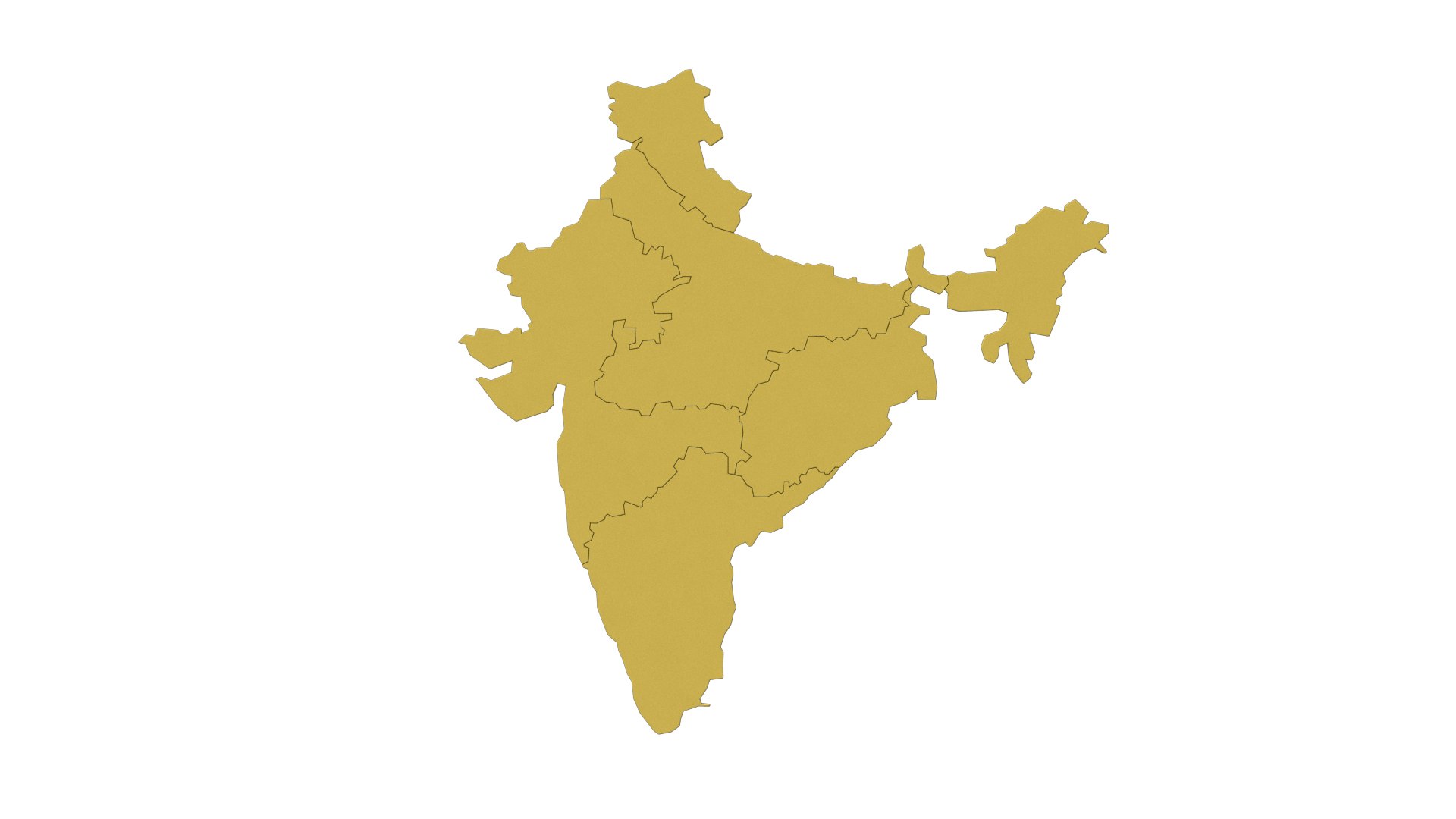 India 3d Map 3D Model - TurboSquid 1876494