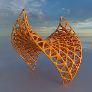 Winged Sci-Fi Space Truss Structure 06 3D model