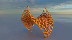 Winged Sci-Fi Space Truss Structure 06 3D model