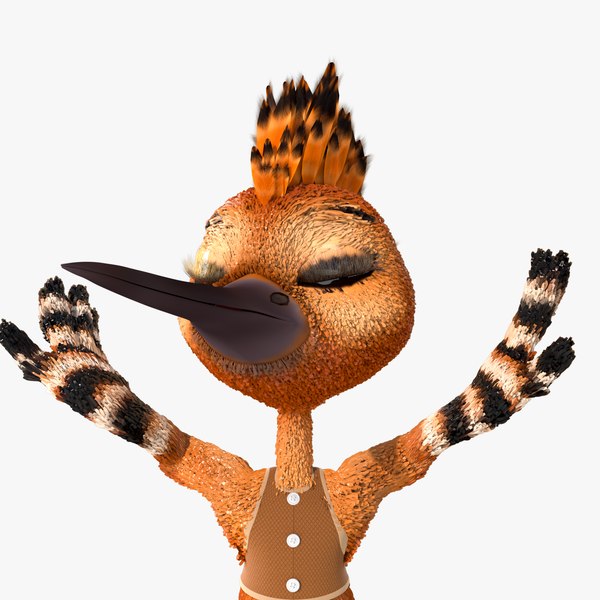 modelo 3d Cartoon Hoopoe Rigged - TurboSquid 2006848