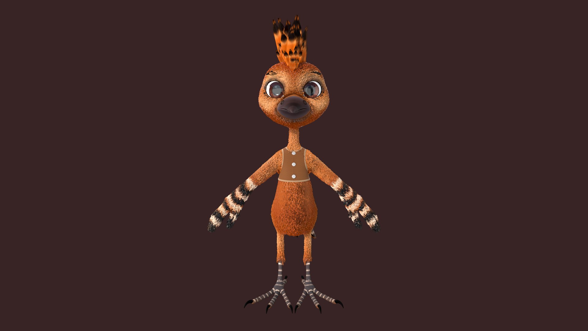 Cartoon Hoopoe Rigged Model - TurboSquid 2006848
