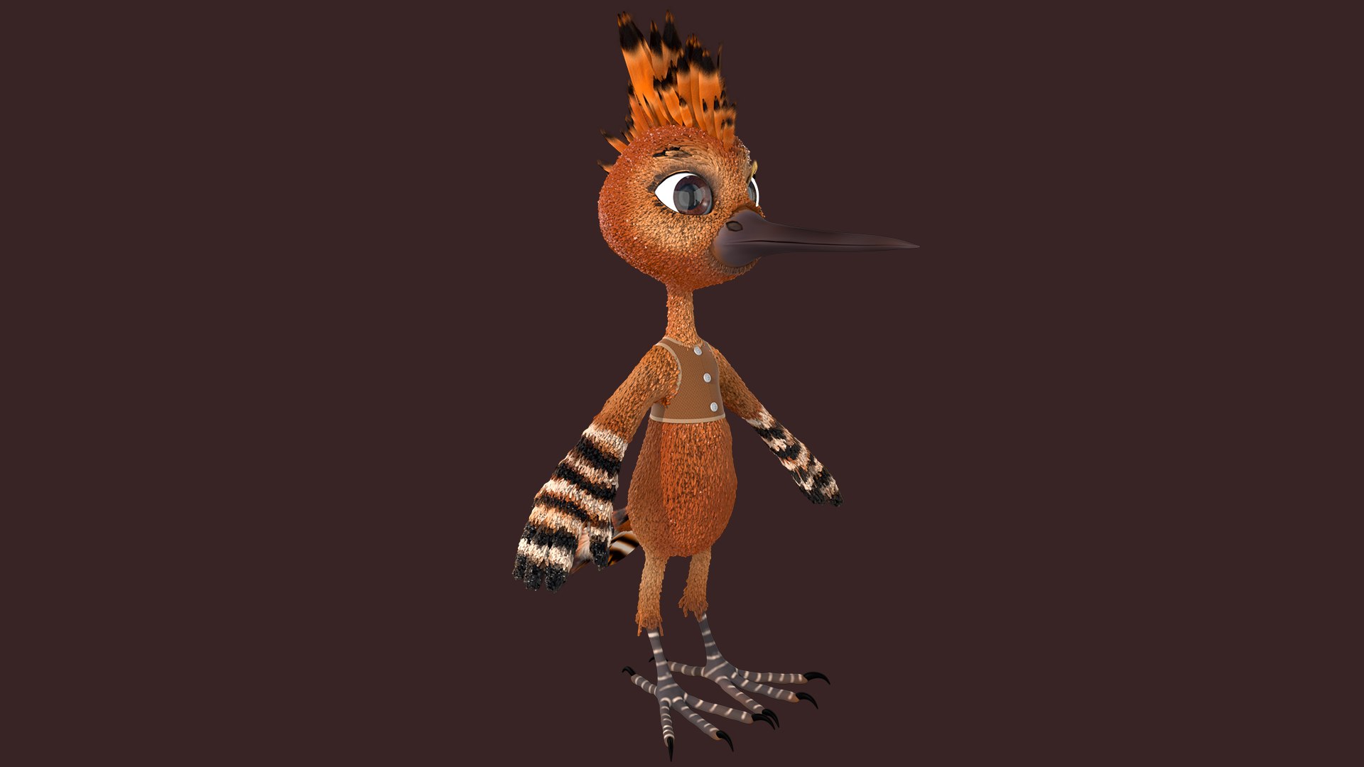 Cartoon Hoopoe Rigged Model - TurboSquid 2006848