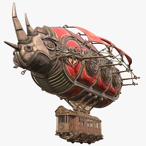 airship steampunk rhinoceros 3D