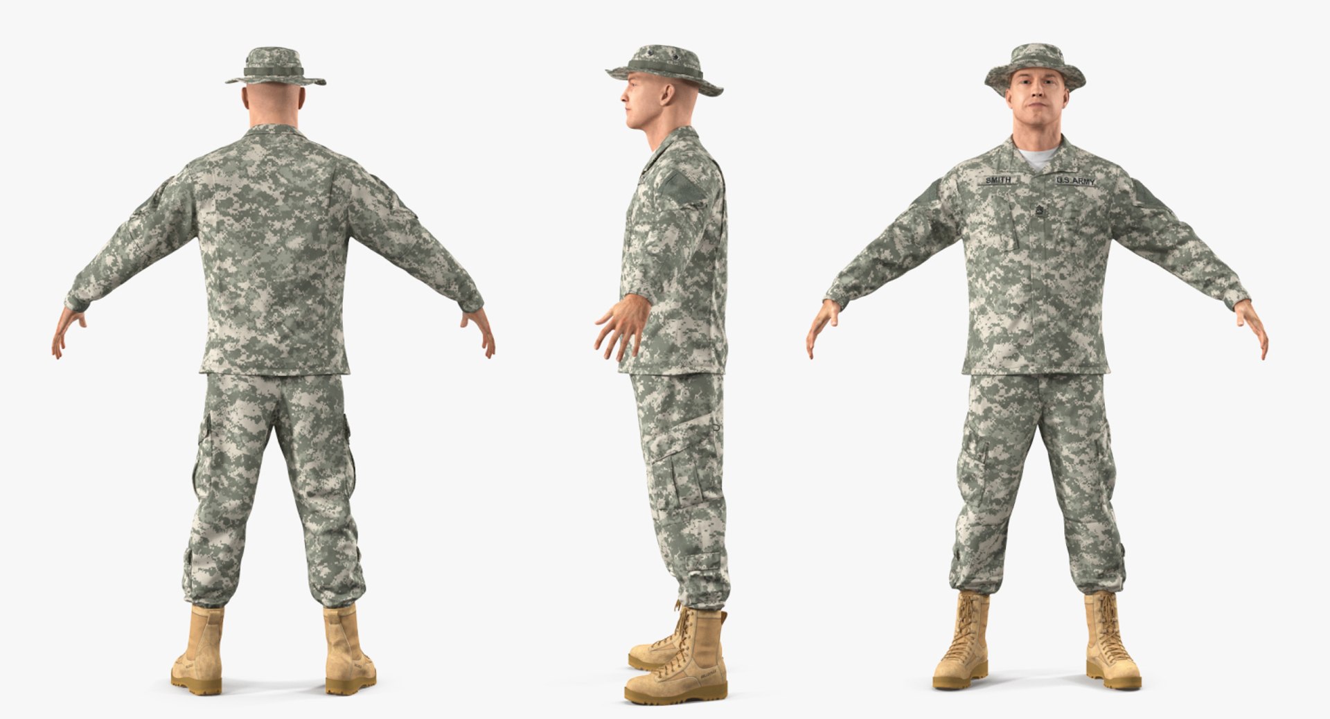 3D Army Soldier Camo T-pose - TurboSquid 1422840